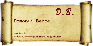 Domonyi Bence névjegykártya