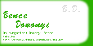 bence domonyi business card